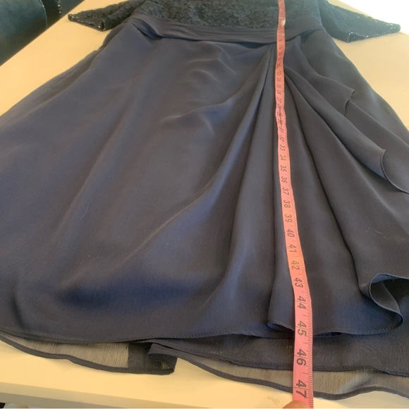 Navy Blue Formal Dress w/ Bead & Lace Detail Size 14 NWOT by Jade - Picture 6 of 15